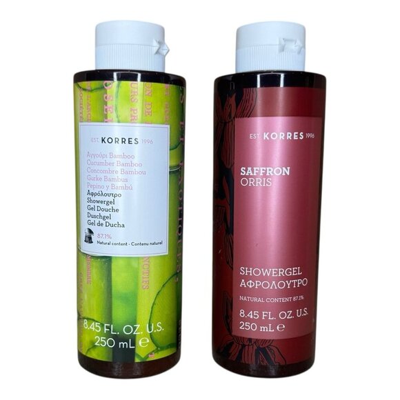 Korres Other - Lot Of 2 KORRES Shower Gel Body Wash Cucumber Bamboo Saffron 8.45 Oz